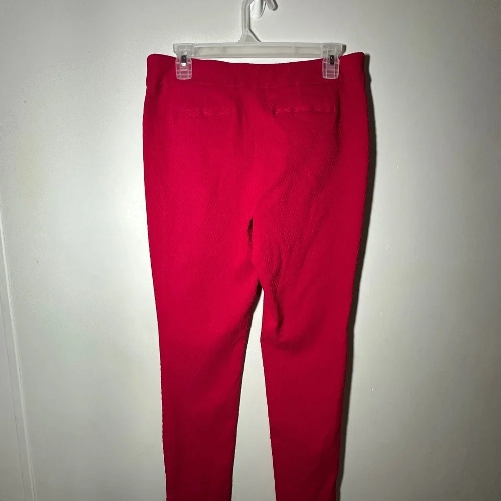 Chico’s Slimming Textured Comfort Stretch Pink Pull On Pants Size 1R (8R) Preppy